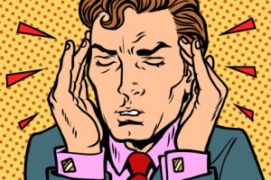 Man with severe headache